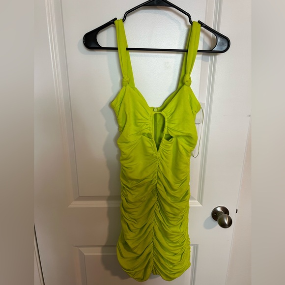 Zara Mini Runched Neon Dress! - Picture 2 of 2